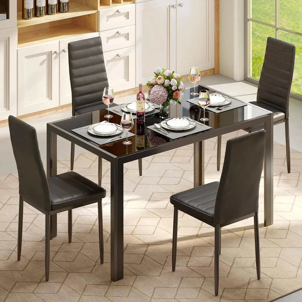 5-Piece Glass Dining Set